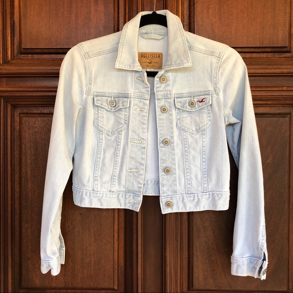 Hollister Cropped Jean Jacket sz S